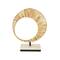 12.5" Brown Abstract Handmade Mobius Strip Sculpture with White Marble Base